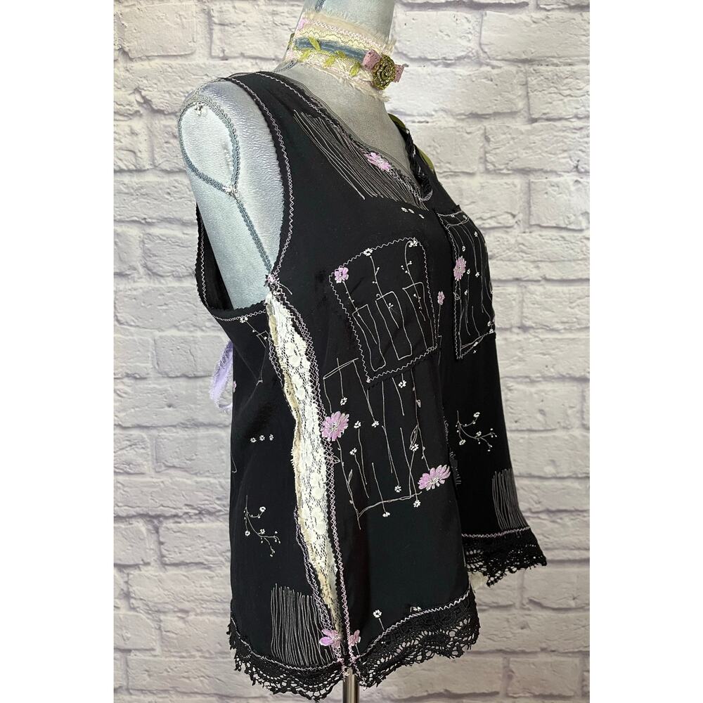 Handmade/Upcycled/Deconstructed Asymmetrical Edgy Whimsical Blouse